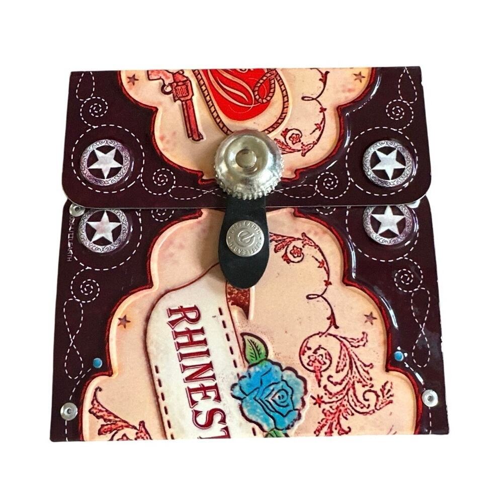Little Earth Western Rhinestone Cowgirl Metal Purse No Crossbody Strap